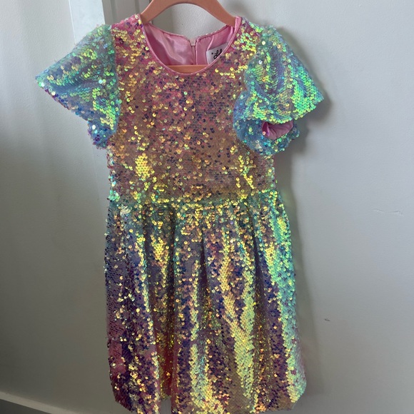 Lola and the Boys Sequin Ombre Pastel Dress Sz 4 Taylor swift party sparkle $68 - Picture 3 of 8